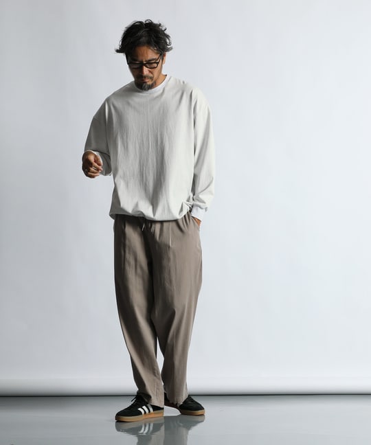 2重編み 裾ドローコード付き ロンTEE