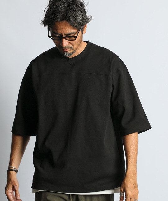 「エアフレックス」セットアップ Vネック5分袖TEE