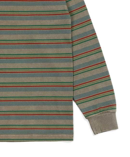 ピグメント加工 ボーダー ロングスリーブTEE