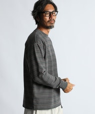 ピグメント加工 ボーダー ロングスリーブTEE