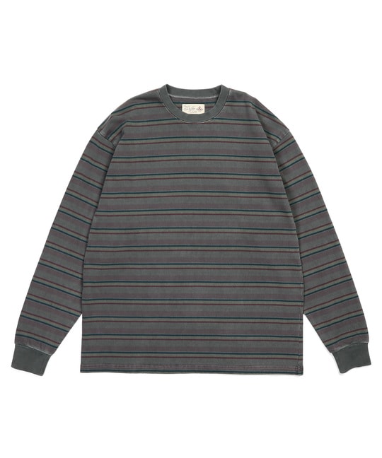 ピグメント加工 ボーダー ロングスリーブTEE