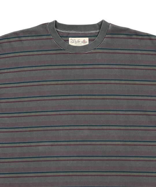 ピグメント加工 ボーダー ロングスリーブTEE