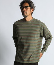 ピグメント加工 ボーダー ロングスリーブTEE