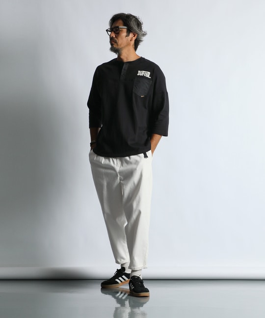 7分袖 ヘンリーネック アーカイブTシャツ