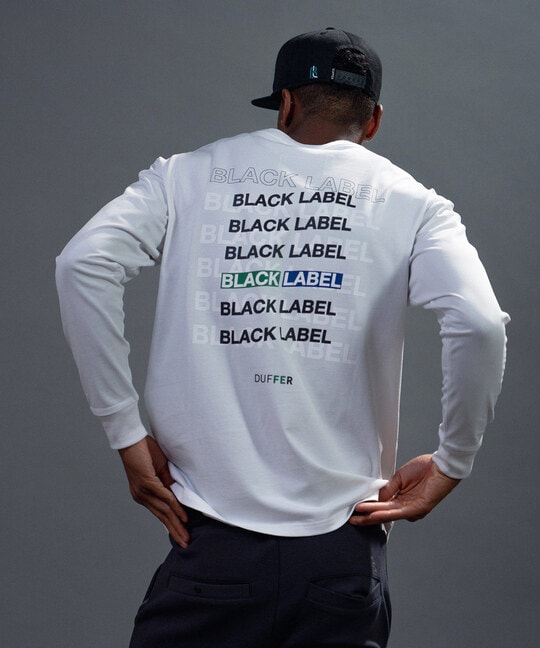 〔BLACK LABEL〕：速乾 マルチロゴ ロングスリーブTシャツ