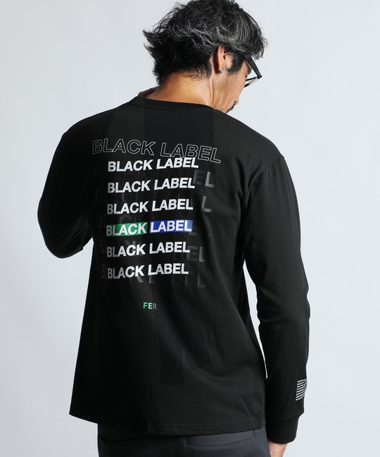 〔BLACK LABEL〕：速乾 マルチロゴ ロングスリーブTシャツ