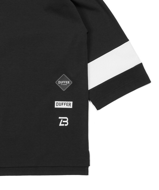 〔BLACK LABEL〕：セットアップ ポンチ素材 7分袖Tシャツ
