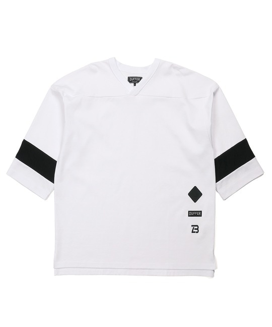 BLACK LABEL〕：セットアップ ポンチ素材 7分袖Tシャツ ｜The DUFFER