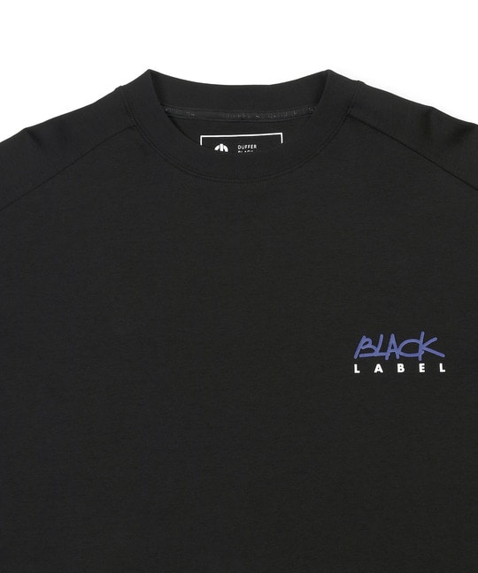 〔BLACK LABEL〕：セットアップ ポンチ素材 ラウンドヘム 7分袖Tシャツ