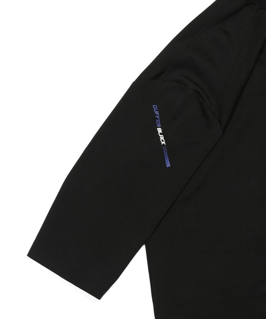 〔BLACK LABEL〕：セットアップ ポンチ素材 ラウンドヘム 7分袖Tシャツ