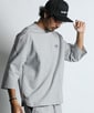 〔BLACK LABEL〕：セットアップ ポンチ素材 ラウンドヘム 7分袖Tシャツ