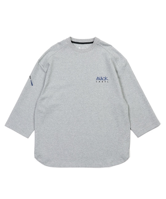 〔BLACK LABEL〕：セットアップ ポンチ素材 ラウンドヘム 7分袖Tシャツ