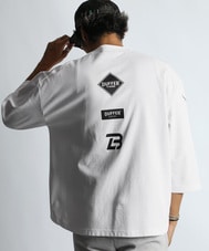 〔BLACK LABEL〕：セットアップ ポンチ素材 ラウンドヘム 7分袖Tシャツ