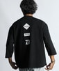 〔BLACK LABEL〕：セットアップ ポンチ素材 ラウンドヘム 7分袖Tシャツ