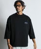 〔BLACK LABEL〕：セットアップ ポンチ素材 ラウンドヘム 7分袖Tシャツ