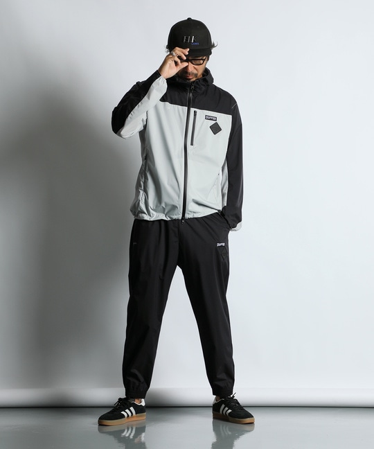 〔BLACK LABEL〕：セットアップ 2層構造パーテックスライトシェルパンツ