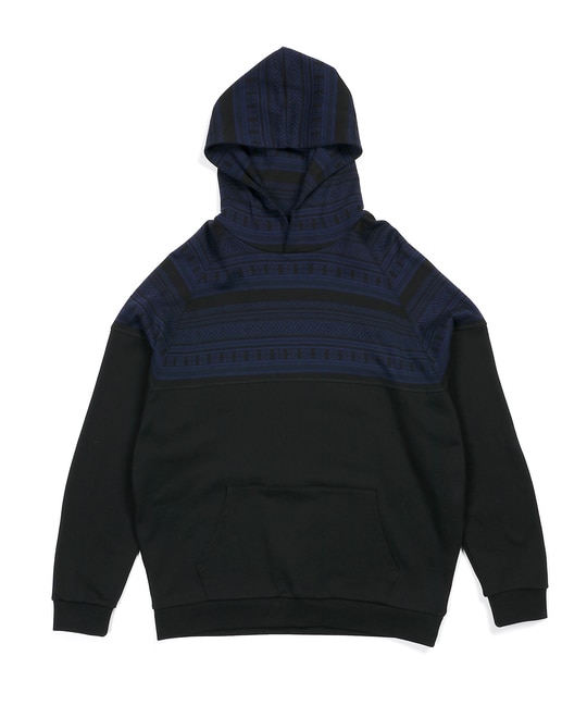 オリジナル ジャガード 切替デザイン パーカー