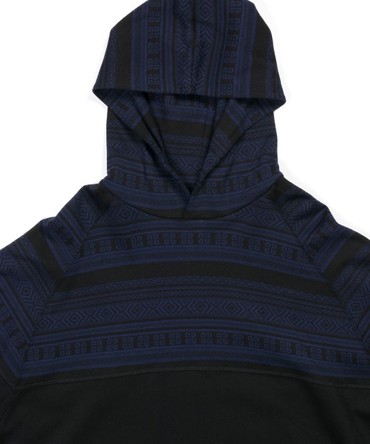 オリジナル ジャガード 切替デザイン パーカー