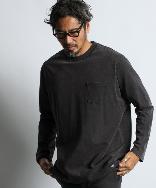 ポンチ素材 スノー加工 ルーズフィットロンTEE