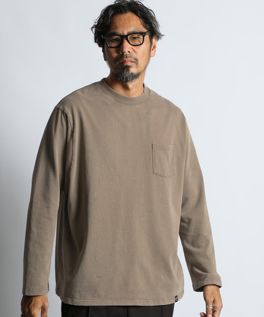 ポンチ素材 スノー加工 ルーズフィットロンTEE