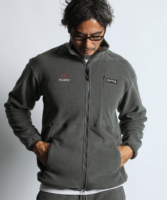 〔BLACK LABEL〕：POLARTEC スタンドカラー ジップトップス