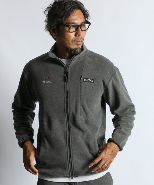 〔BLACK LABEL〕：POLARTEC スタンドカラー ジップトップス