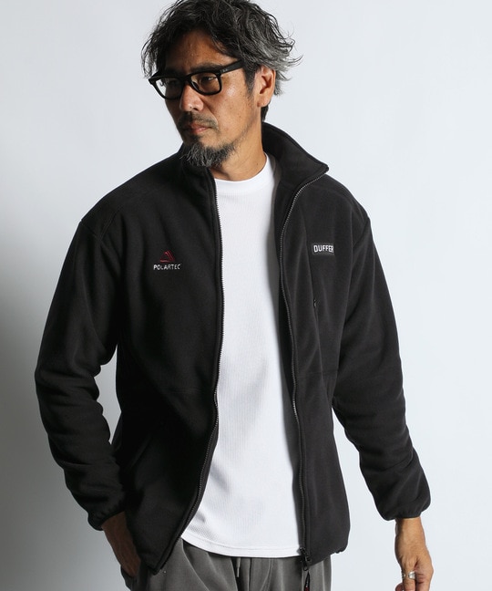 〔BLACK LABEL〕：POLARTEC スタンドカラー ジップトップス