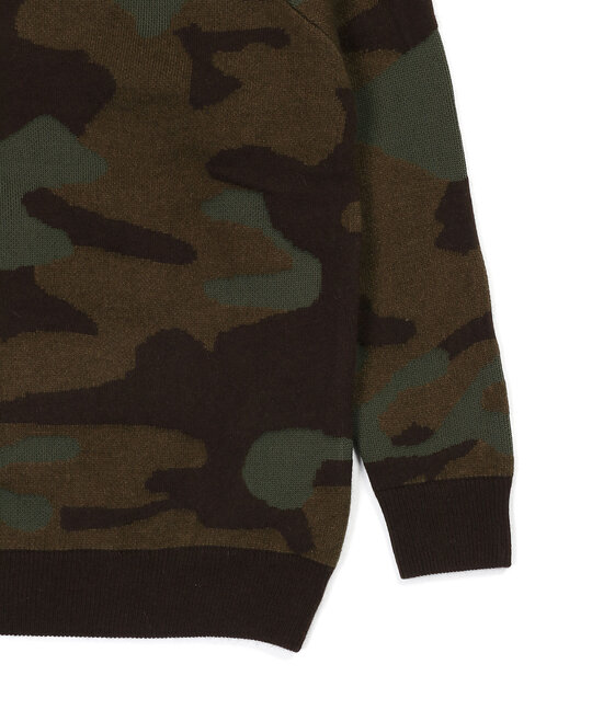 迷彩柄 ウッドランドカモ ジャガードニット