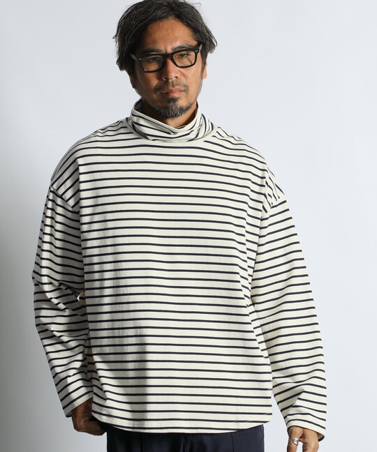 ボーダー タートルネック ロンTEE