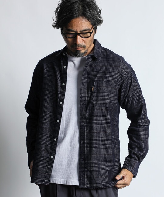 コーデュロイ タッターソール チェックシャツ