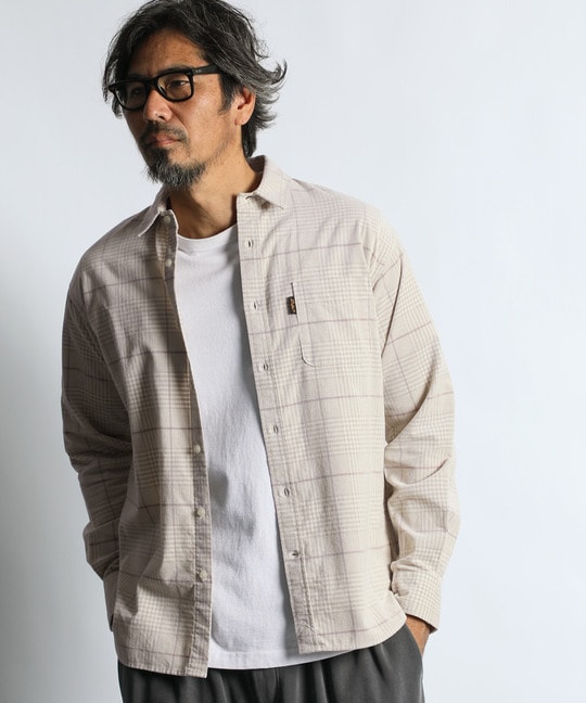 コーデュロイ タッターソール チェックシャツ