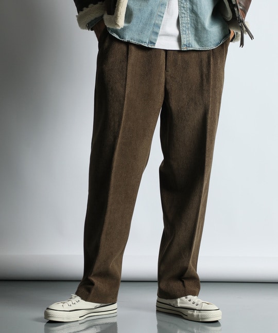 起毛ツイル ワンタック スラックス
