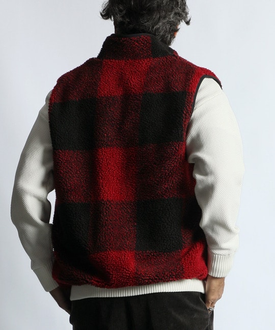 クラシックタータンチェック ボアフリース リバーシブルベスト
