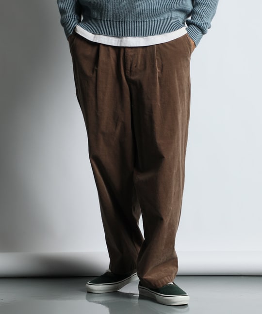 モールスキン ワンタック イージーワイドパンツ