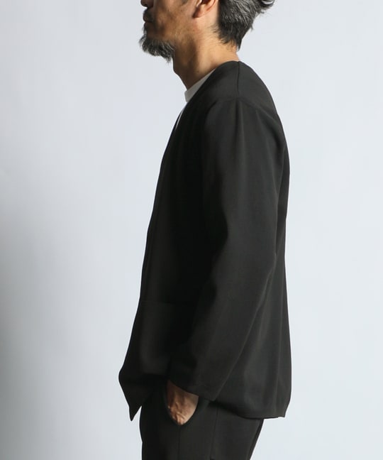 セットアップ ノーカラー リラックス ニットジャケット【WEB限定アイテム】