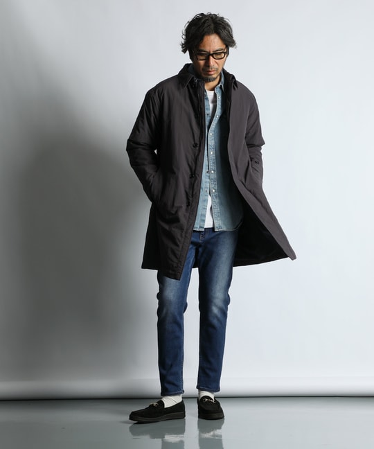 撥水 中綿 ステンカラーコート