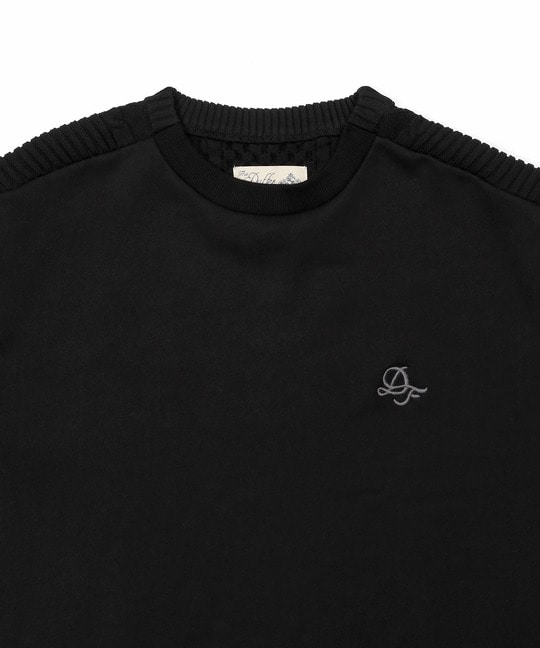 スウェット/アランニット 切替えデザイン ウォッシャブルニット