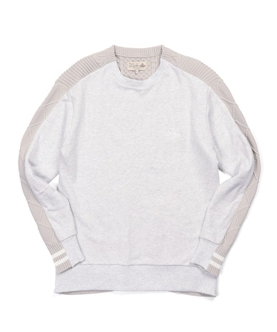 スウェット/アランニット 切替えデザイン ウォッシャブルニット