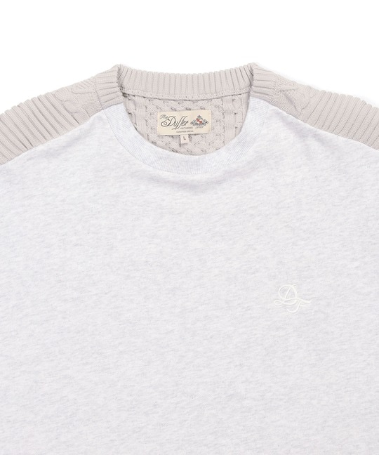 スウェット/アランニット 切替えデザイン ウォッシャブルニット