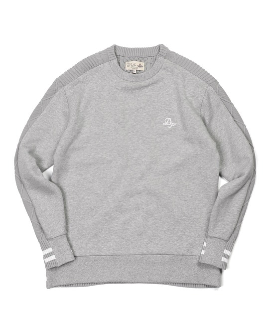 スウェット/アランニット 切替えデザイン ウォッシャブルニット