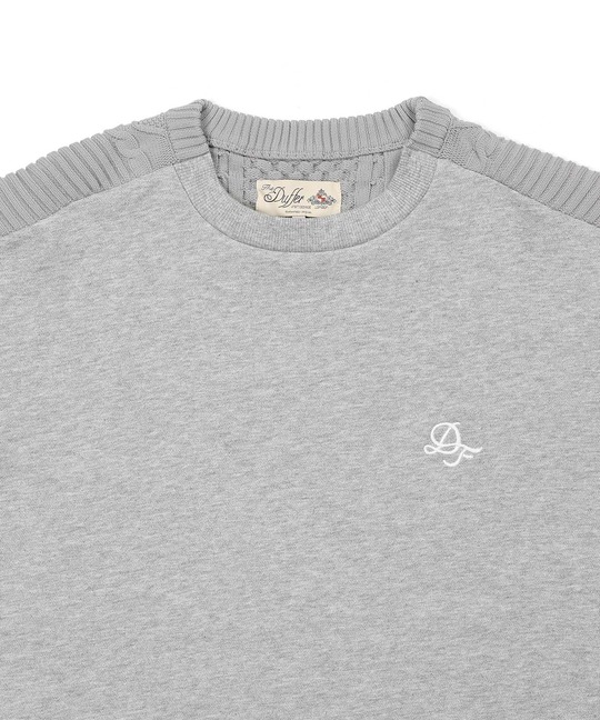 スウェット/アランニット 切替えデザイン ウォッシャブルニット