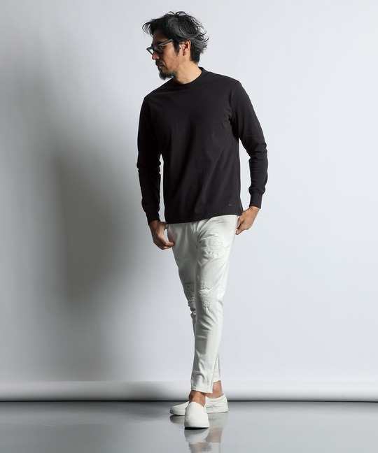 シルキータッチ シールドネック ロンTEE