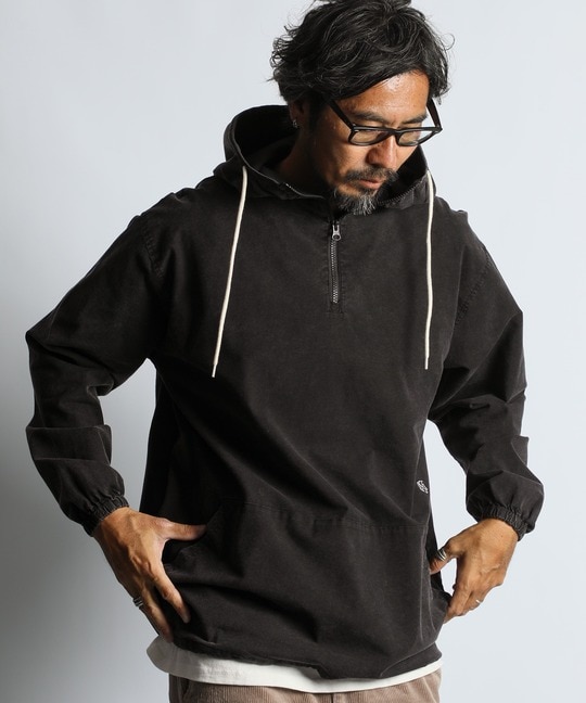 サルファ染め オックスフォード シャツパーカー フードシャツ