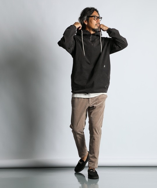 サルファ染め オックスフォード シャツパーカー フードシャツ