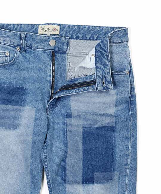 レーザー加工＆刺繍 スリムフィットジーンズ