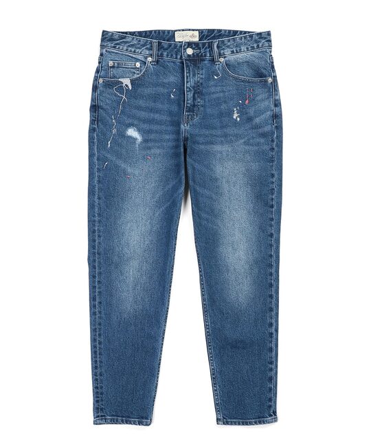 レーザー加工＆刺繍 スリムフィットジーンズ