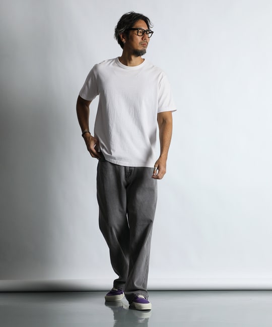 ブリーチ加工 ワイドストレート バギージーンズ【WEB限定アイテム】