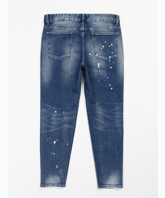 「ガムストレッチ デニム」ユーズドペイント スリムジーンズ【WEB限定アイテム】