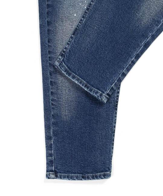 「ガムストレッチ デニム」ユーズドペイント スリムジーンズ【WEB限定アイテム】