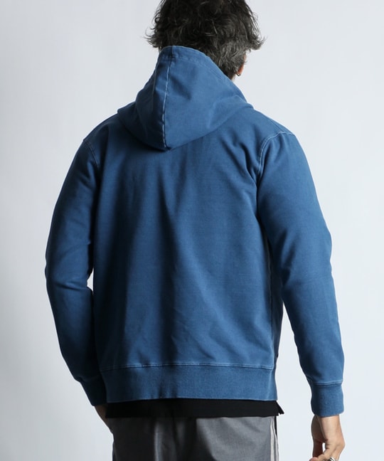 インディゴ ポンチ素材 セットアップ パーカー